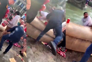 CĐV Liverpool quậy phá ở Barcelona: Đẩy người già xuống nước