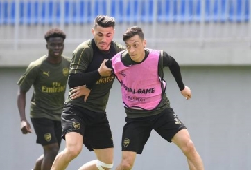 Chùm ảnh: Buổi tập đầu tiên của Arsenal trước trận chung kết Europa League