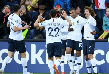 Pháp vươn lên dẫn đầu bảng tại vòng loại Euro 2020