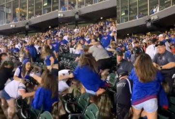 VIDEO: '500 chị em' loạn đả, lao vào tẩn nhau dữ dội trên khán đài SVĐ