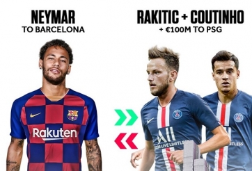 Chuyển nhượng ngày 14/8: Coutinho + Rakitic + tiền = Neymar
