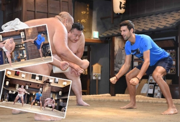VIDEO: Djokovic bất ngờ giành chiến thắng võ sĩ sumo Nhật Bản