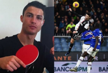 VIDEO: Ronaldo trổ tài chơi bóng bàn cực đỉnh