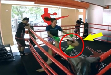VIDEO: Nữ cao thủ Muay Thái hạ gục 2 võ sĩ nam trên sàn đấu