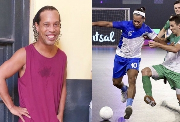 Ronaldinho ghi 5 bàn giúp đội bóng vô địch giải futsal trong tù