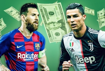 Top 10 cầu thủ nhận lương cao nhất thế giới: Messi bỏ xa Ronaldo