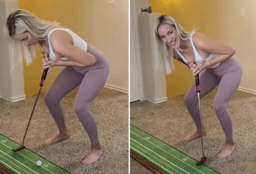 Nữ golf thủ dùng ngực đánh Golf gây sốt cộng đồng mạng