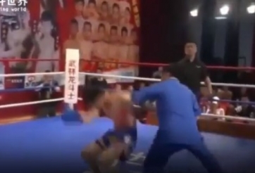 VIDEO: Võ sư Trung Quốc hạ gục nhà vô dịch tán thủ bằng chiêu thức lạ