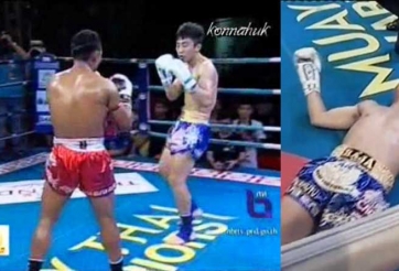 Lớn tiếng đe dọa, võ sĩ Trung Quốc bị 'Vua Muay Thái' đánh bất tỉnh nhân sự
