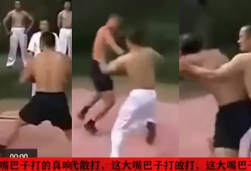 VIDEO: Đánh như mèo cào, cao thủ Trung Quốc vẫn khiến võ sĩ chạy quanh sân