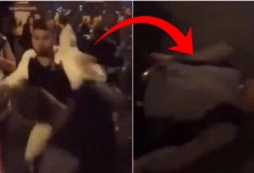 VIDEO: Kẻ say rượu trêu ghẹo vợ của võ sĩ UFC và cái kết sấp mặt