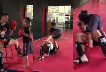 VIDEO: Con trai Cung Lê thể hiện năng khiếu võ thuật xuất sắc