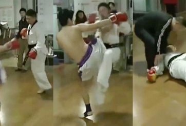 VIDEO: Võ sĩ Muay Thái tung 1 cước hạ gục cao thủ Trung Quốc