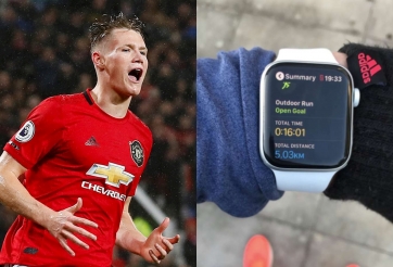 McTominay dùng Apple Watch chạy 5km gây sốc