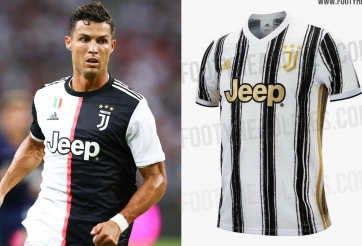 Hé lộ áo đấu 2020/21 với sọc lạ mắt của Juventus