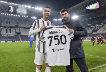 C. Ronaldo nhận quà 'đặc biệt' mừng bàn thắng thứ 750