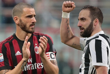 Juventus bán Higuain, mua lại Bonucci