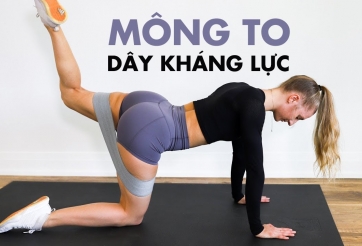 9 bài tập giúp tăng vòng 3 tại nhà với dây kháng lực