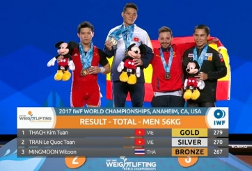 Thạch Kim Tuấn tạo địa chấn tại giải Cử tạ vô địch thế giới 