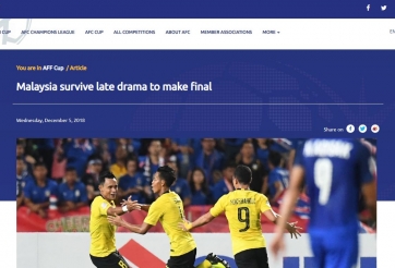 AFC: Malaysia vượt qua kịch bản khó tin để tiến vào chung kết