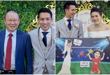 HLV Park Hang Seo rạng ngời trong đám cưới của Hùng Dũng