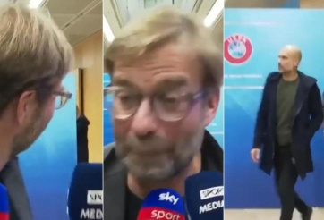 VIDEO: Klopp chạy 'mất hút' khi thấy Pep Guardiola