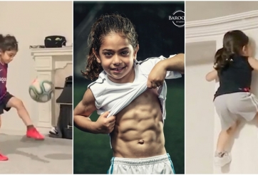 Siêu VĐV nhí đi bóng như Messi, thân hình Ronaldo và leo tường như Người Nhện