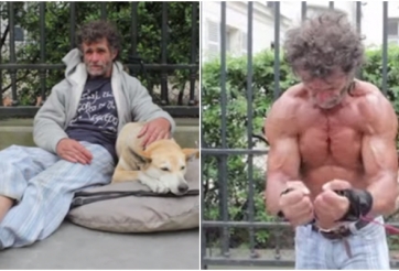 Dân gymer thế giới ghen tỵ với thể hình của ông ăn mày tập luyện với cột điện