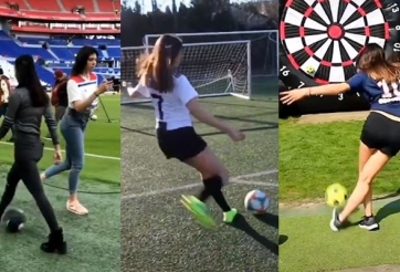 VIDEO: Cô gái 'xỏ háng cả thế giới', sút phạt như Ronaldo