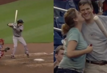 VIDEO: 'Ông chồng của năm' cứu vợ trên sân bóng chày