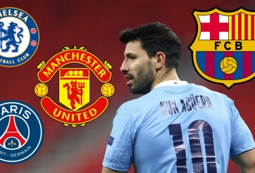 Aguero chọn bến đỗ khi được MU, Chelsea, Barca và PSG liên hệ