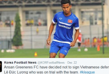 Thực hư vụ Đức Lương bị CLB Hàn Quốc từ chối ký hợp đồng