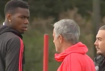 Pogba trừng mắt vì bị Mourinho đuổi thẳng cổ