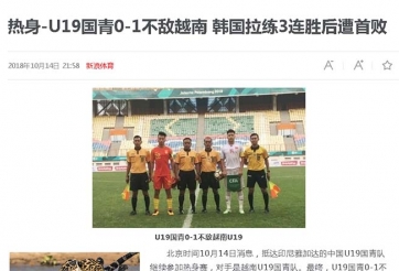 Báo TQ thất vọng khi các đội trẻ 22 năm không thắng Việt Nam