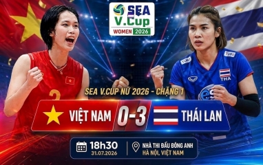 Lịch thi đấu bóng chuyền nữ SEA V.Cup 2026 chặng 2: Việt Nam tái đấu Thái Lan