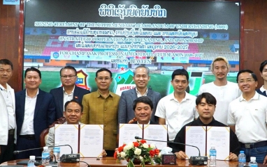 Đội bóng Lào đón tin cực vui từ bầu Đức trước mùa giải mới