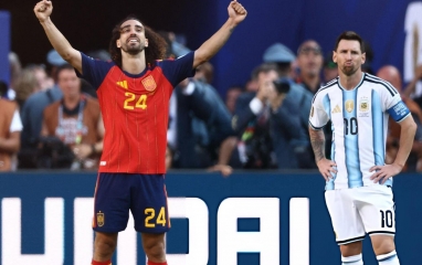 Hành động của Cucurella trước mặt Messi khiến CĐV tranh cãi