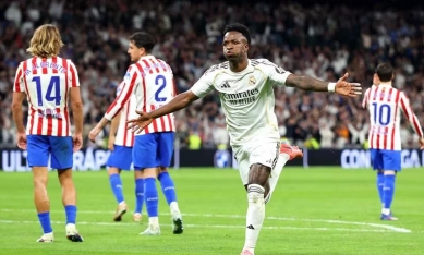 Vinícius lập cú đúp, Real Madrid thắng nghẹt thở derby Madrid
