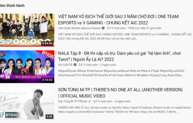 Nhờ VGM vô địch, trận Chung kết AIC 2022 đạt top 1 trending Youtube