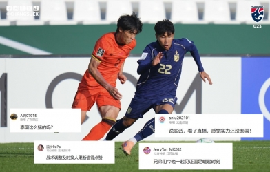CĐV Trung Quốc đồng loạt phản ứng khi loại U23 Thái Lan khỏi giải