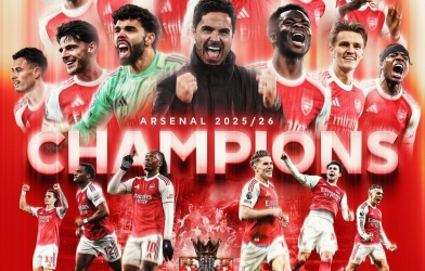 CHÍNH THỨC: Arsenal vô địch Ngoại hạng Anh sau 22 năm