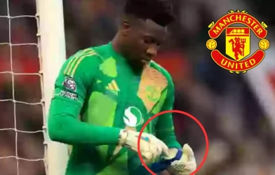 Onana gây tranh cãi khi bôi một thứ vào găng tay