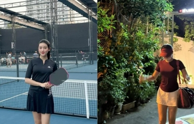 Á hậu Huyền My đánh pickleball, khoe gu thời trang sang chảnh