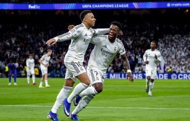 Mbappe lập cú đúp, Real Madrid vùi dập Monaco một set tennis ở cúp C1