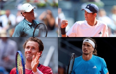 Xác định các tay vợt lọt tứ kết Madrid Open 2026