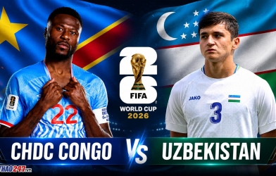 Trực tiếp bóng đá CHDC Congo vs Uzbekistan, 6h30 hôm nay 28/6