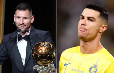 CĐV đồng loạt réo tên Ronaldo khi Messi được đề của Quả bóng Vàng 2026