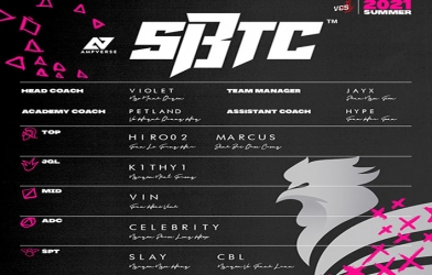 SBTC Esports công bố đội chính thức tham gia giải đấu VCS hè 2021