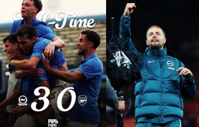 Fabian Hurzeler ra luật thép, Brighton khiến Arsenal phải choáng váng