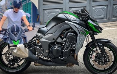 Thủ môn Bùi Tiến Dũng đổi gu chơi xe, chuyển qua mô tô phân khối lớn Kawasaki Z1000R
